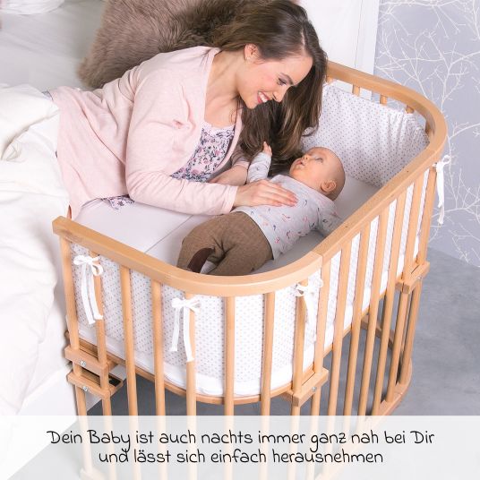 Babybay Beistellbett Maxi extra Groß - auch für Zwillinge - Natur lackiert