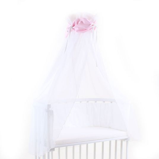Babybay Canopy with bow for side bed - Pink White