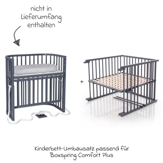 Babybay Kinderbettumbausatz für Beistellbett Boxspring Comfort Plus - Schiefergrau lackiert