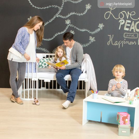 Babybay Kinderbettumbausatz für Beistellbett Boxspring Comfort Plus - Schiefergrau lackiert