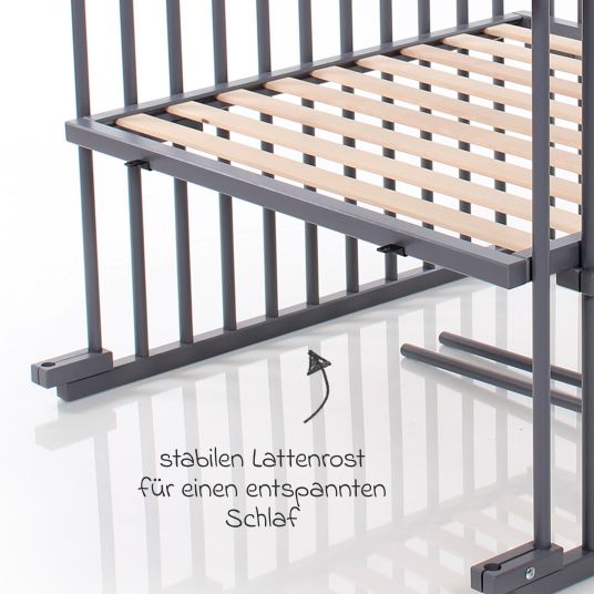 Babybay Kinderbettumbausatz für Beistellbett Boxspring Comfort Plus - Schiefergrau lackiert