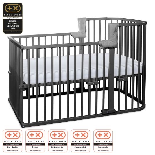 Babybay Crib conversion kit for co-sleeper Boxspring Comfort Plus - slate gray lacquered