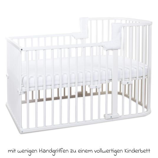 Babybay Kit di conversione culla per letto matrimoniale Boxspring Comfort Plus - laccato bianco