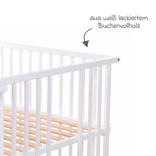 Babybay Crib conversion kit for Boxspring Comfort Plus co-sleeper - white lacquered