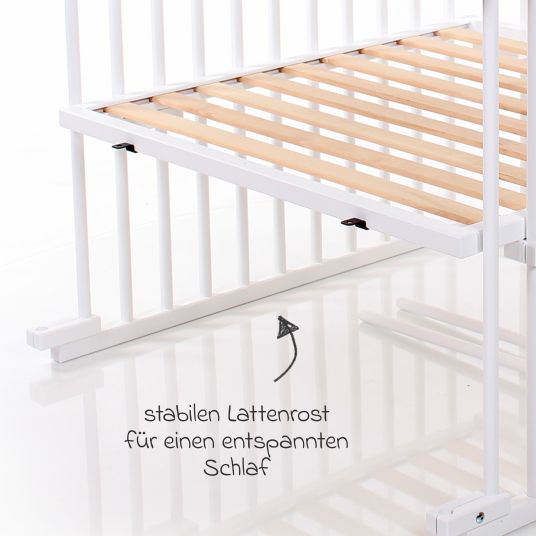 Babybay Crib conversion kit for Boxspring Comfort Plus co-sleeper - white lacquered