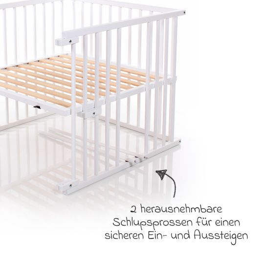 Babybay Kit di conversione culla per letto matrimoniale Boxspring Comfort Plus - laccato bianco