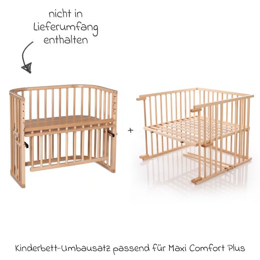 Babybay Crib conversion kit for Maxi Comfort Plus co-sleeper - natural lacquered