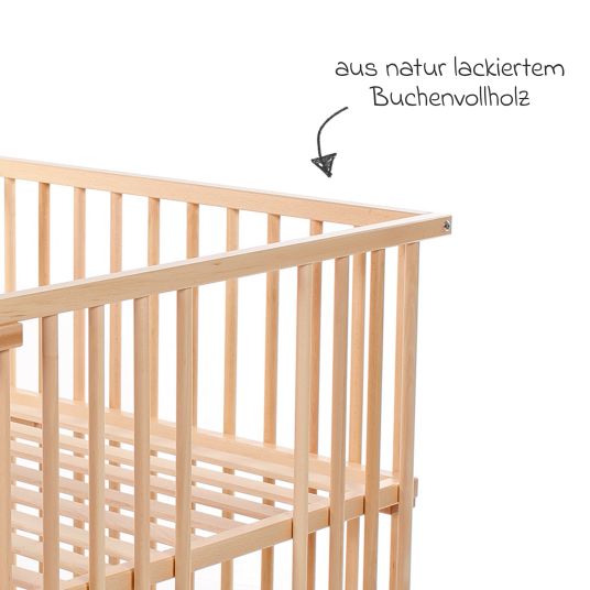 Babybay Crib conversion kit for Maxi Comfort Plus co-sleeper - natural lacquered