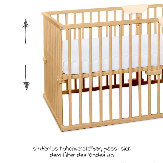 Babybay Kinderbettumbausatz für Beistellbett Maxi Comfort Plus - Natur lackiert