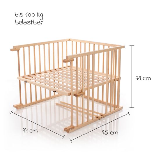 Babybay Crib conversion kit for Maxi Comfort Plus co-sleeper - natural lacquered