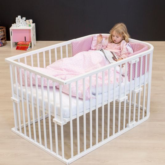 Babybay Kinderbettumbausatz für Beistellbett Maxi Comfort Plus - Weiß lackiert