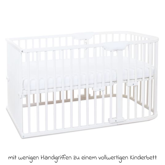 Babybay Kinderbettumbausatz für Beistellbett Maxi Comfort Plus - Weiß lackiert