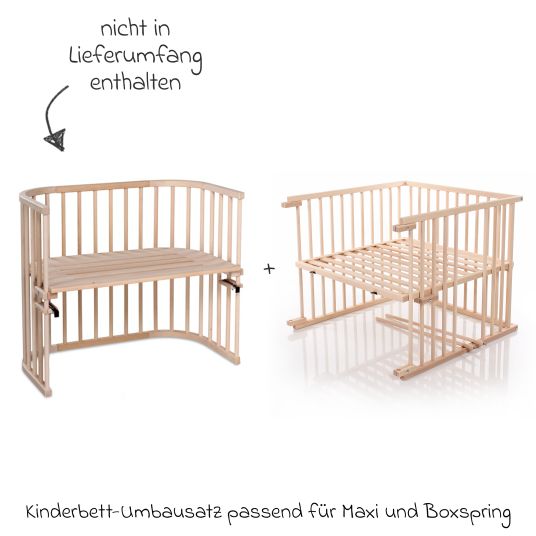 Babybay Crib conversion kit for Maxi co-sleeper and Boxspring - natural untreated