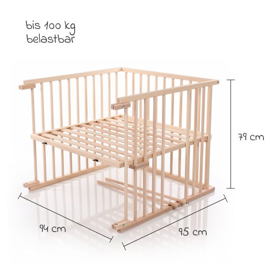 Babybay Crib conversion kit for Maxi co-sleeper and Boxspring - natural untreated