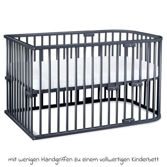 Babybay Kinderbettumbausatz für Beistellbett Maxi und Boxspring - Schiefergrau lackiert