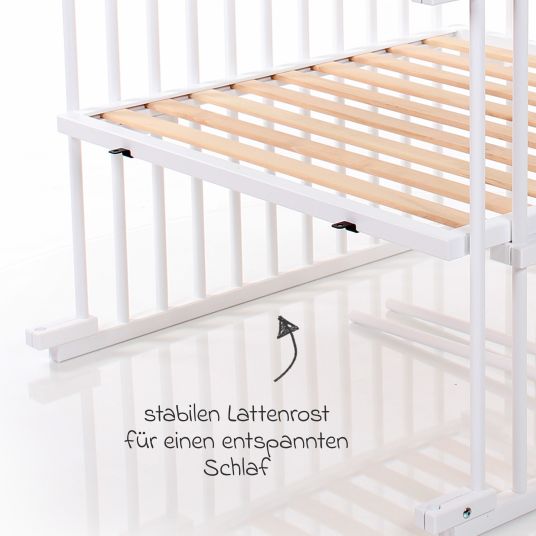 Babybay Kinderbettumbausatz für Beistellbett Maxi und Boxspring - Weiß lackiert