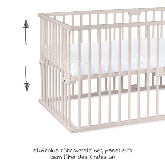 Babybay Kinderbettumbausatz für Beistellbett Original - Beige lackiert