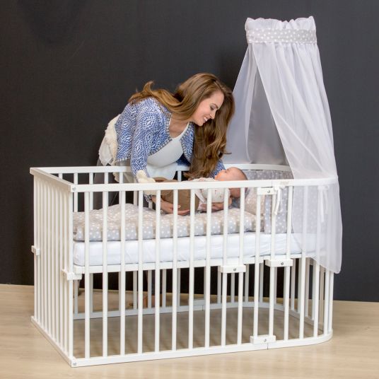 Babybay Kinderbettumbausatz für Beistellbett Original - Weiß lackiert