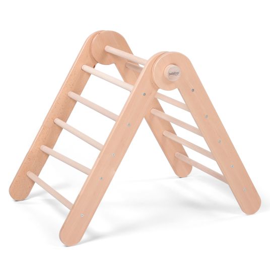 Babybay Littlefoot climbing triangle mounted, adjustable without tools, foldable made of beech wood - natural lacquer finish