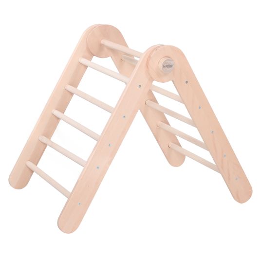 Babybay Littlefoot climbing triangle mounted, adjustable without tools, foldable made of beech wood - natural, untreated