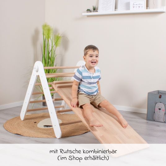 Babybay Littlefoot climbing triangle mounted, adjustable without tools, foldable made of beech wood - natural, untreated