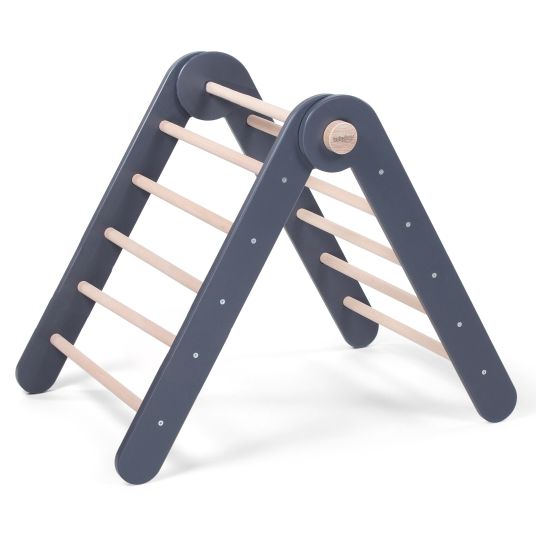 Babybay Littlefoot climbing triangle mounted, adjustable without tools, foldable made of beech wood - painted slate gray