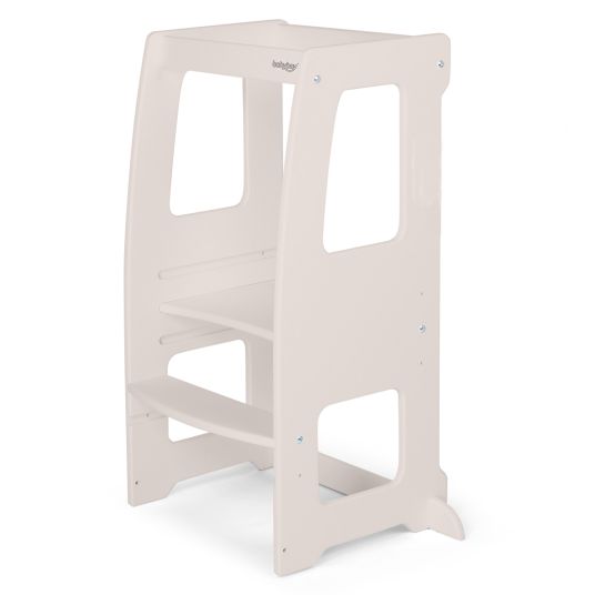 Babybay Littlefoot learning tower, 3-way height-adjustable, made of beech wood - painted beige