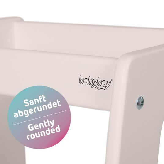 Babybay Lernturm Littlefoot 3-fach höhenverstelbar aus Buchenholz - Beige lackiert