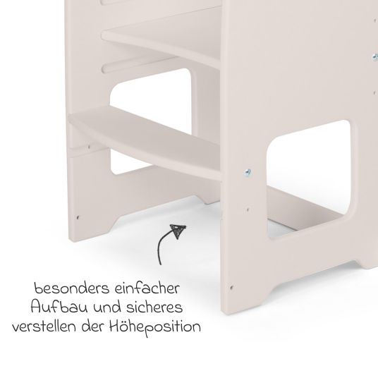 Babybay Torre didattica Littlefoot, regolabile in altezza in 3 posizioni, in legno di faggio - verniciata beige