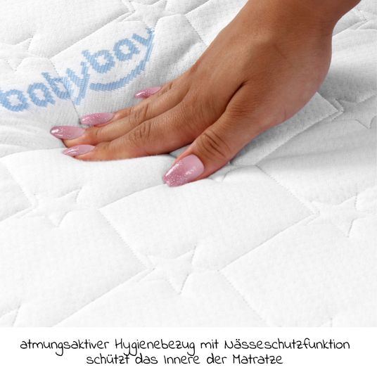 Babybay Matratze Medicot Wave für Beistellbett Maxi, Boxspring, Comfort Plus - Blau