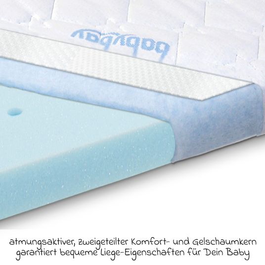 Babybay Mattress Medicott extra airy 3D Mesh for co-sleeper Maxi, Boxspring, Comfort Plus - White