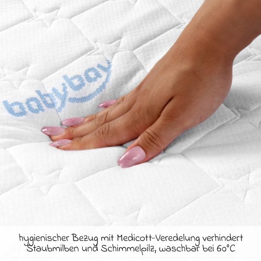 Babybay Matratze Medicott extraluftig 3D Mesh für Beistellbett Maxi, Boxspring, Comfort Plus - Weiß