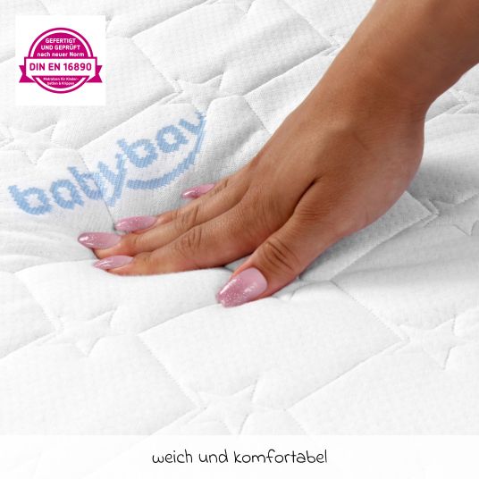 Babybay Materasso Medicott extra airy per Maxi, Boxspring, Kit di conversione per lettino Comfort Plus - bianco