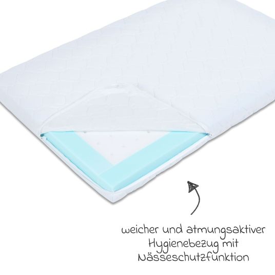 Babybay Matratze Medicott extraluftig für Maxi, Boxspring, Comfort Plus Kinderbettumbausatz - Weiß