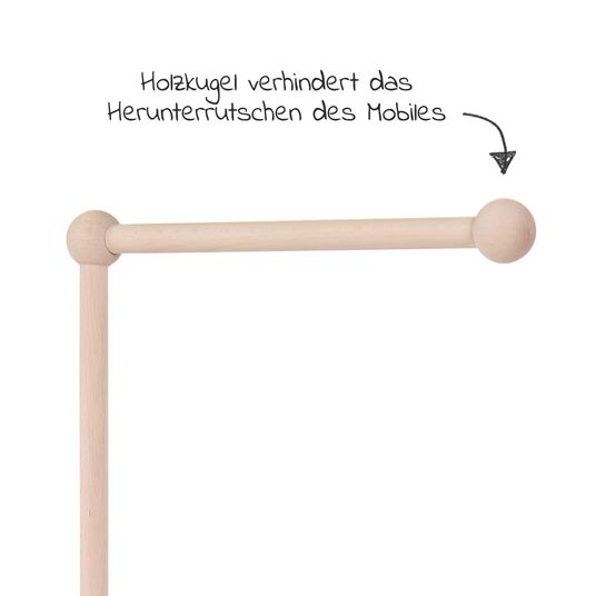 Babybay Mobile holder for all models with round bars - natural untreated