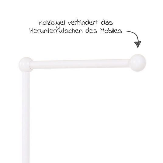 Babybay Mobile holder for all models with round bars - painted white