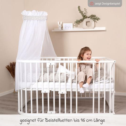 Babybay Mosquito protection and canopy for all co-sleeper beds up to 96 cm long - star mix white - sand/azure blue