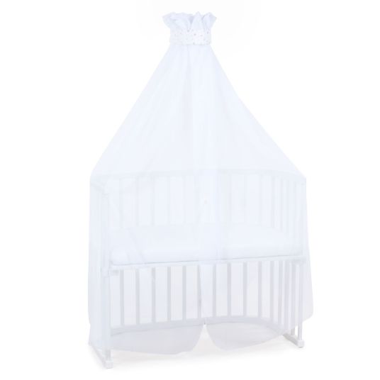 Babybay Mosquito protection and canopy for all co-sleeper beds up to 96 cm long - star mix white - sand/berry