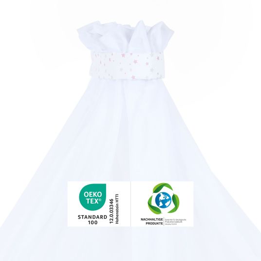Babybay Mosquito protection and canopy for all co-sleeper beds up to 96 cm long - star mix white - sand/berry