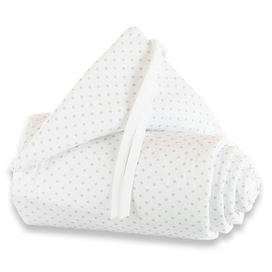 Babybay Nestchen Weiß für Beistellbett Maxi & Boxspring - Punkte Perlgrau