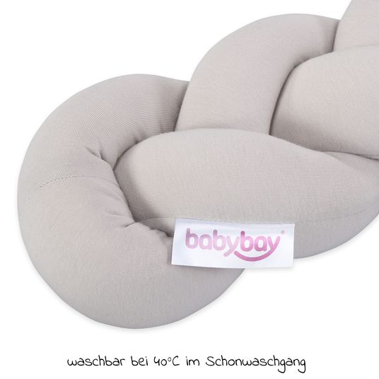 Babybay Nestchenschlange geflochten für Kinderbetten 200 cm - Beige