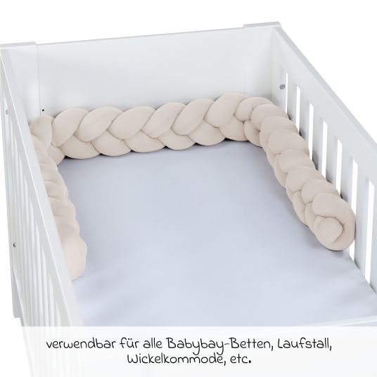 Babybay Nest snake braided for cribs 200 cm - cream