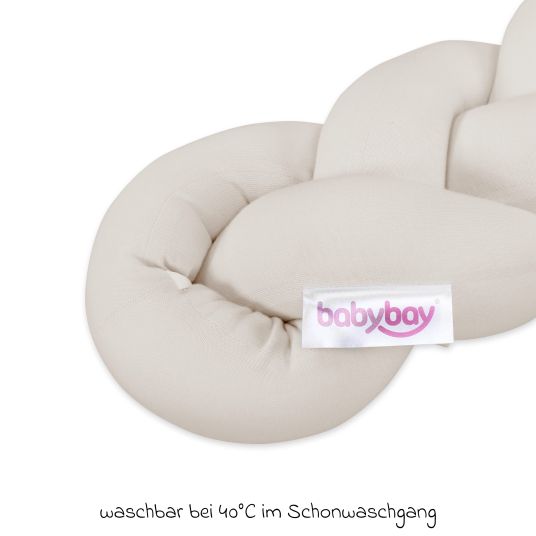 Babybay Nestschenschlange geflochten für Kinderbetten 200 cm - Creme