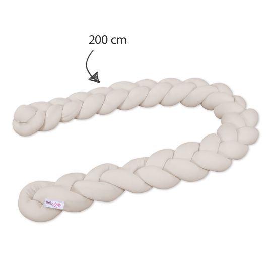 Babybay Nestschenschlange geflochten für Kinderbetten 200 cm - Creme