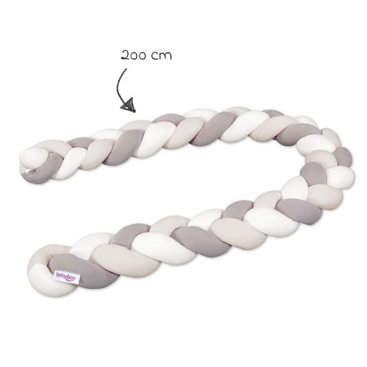 Babybay Nest snake braided for cribs 200 cm - Ivory - Beige - Cream