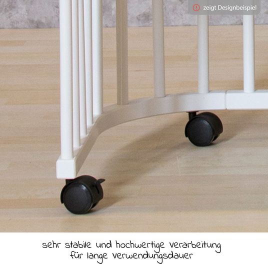 Babybay Parkett-Rollensatz inkl. Befestigungshülste passend für alle Babybay Betten - Weiß