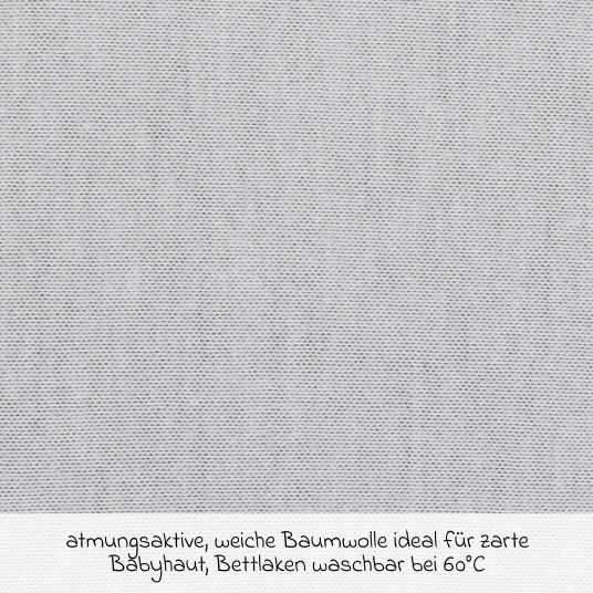 Babybay Lenzuolo a pieghe 2-pack deluxe in jersey per la culla Original 89 x 50 cm - grigio morbido