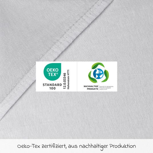 Babybay Fitted sheet 2-pack deluxe made of jersey for co-sleeper Original 89 x 50 cm - soft gray