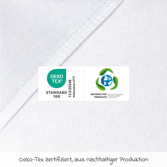 Babybay Fitted jersey sheet with membrane for crib conversion kit mattresses - white