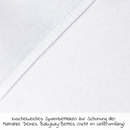 Babybay Spannbetttuch Deluxe aus Jersey für Beistellbett Boxspring XXL 89 x 50 cm - Weiß